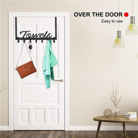 Over The Door Hooks, Towel Rack for Bathroom Towel Holder for Hanging Heavy Duty - Picture 6 of 6